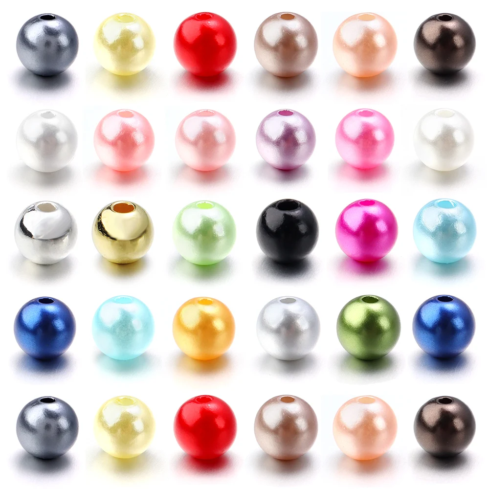 About 150pcs 3/4/5/6/8mm Mix Size Colorful ABS Imitation Pearl Beads Round Loose Beads For DIY Bracelet Necklace Jewelry Making