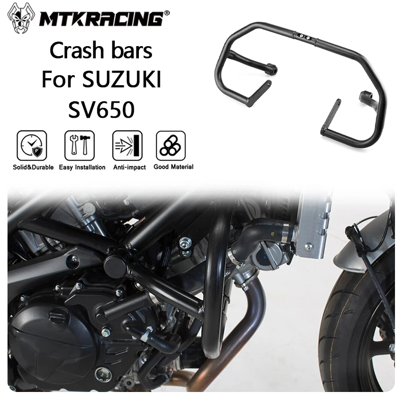 

MTKRACING Crash bars For SUZUKI SV650 2021-2024 Motorcycle Bumper Engine Guard Crash Bar Body Frame Protector Accessories