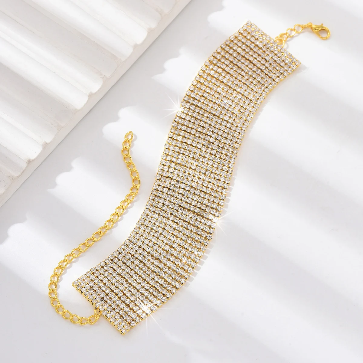 1 Women\'s European and American trendy multi row rhinestone ankle chain outdoor tourism beach banquet party holiday gift