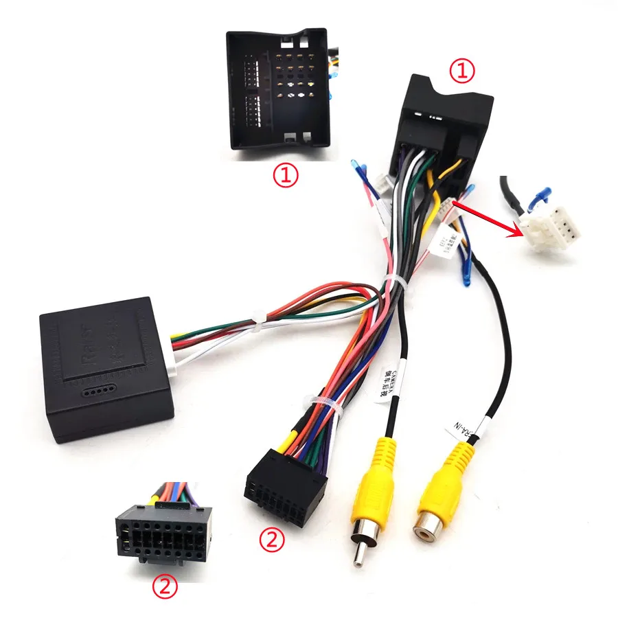 16ピン配線ハーネスCANBUSデコーダーボックス、プジョー2008、3008、308、307、シトロエンC5、C4、C3用車載クワッドロックケーブルアダプター