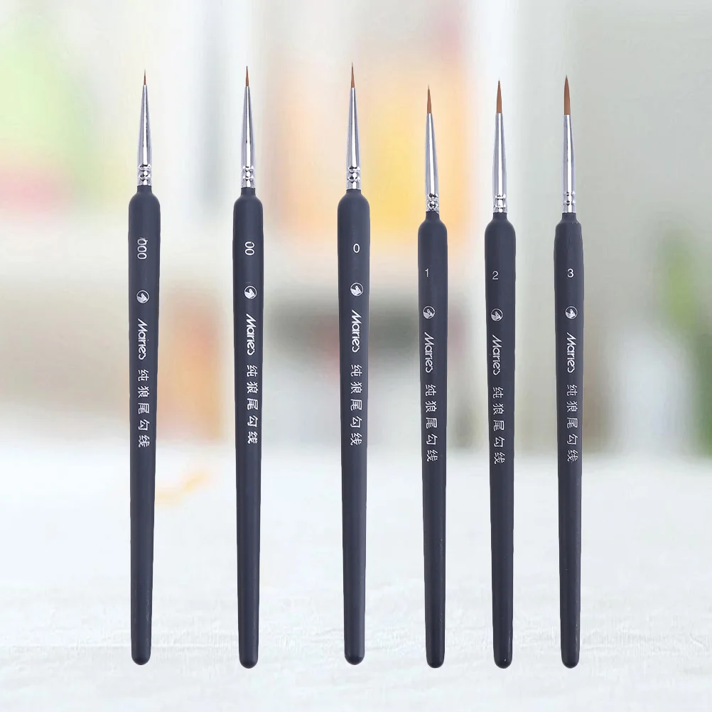 

6 Pcs Water Color Brush Paint The Painting Accessories Oil Bamboo Portable Paintbrush Student Brushes