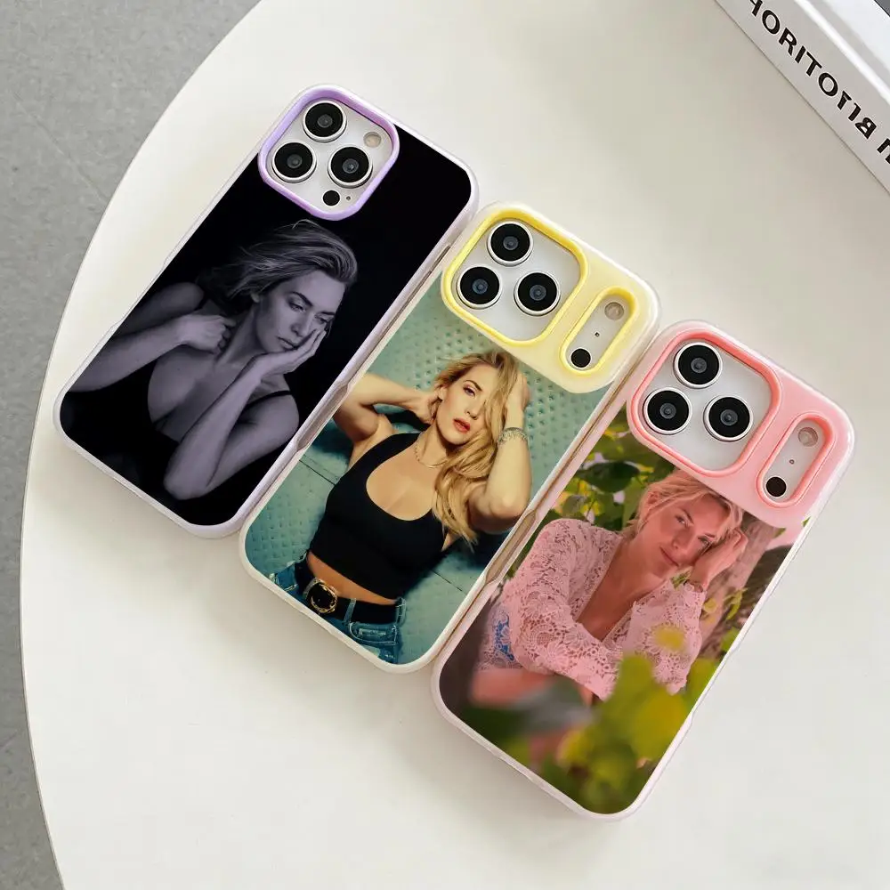 

Celebrity K-Kate Winslet Phone Case Colorful 2‑in‑1 Jelly Matte Clear Full Protection Case For iPhone 11‑17 Series