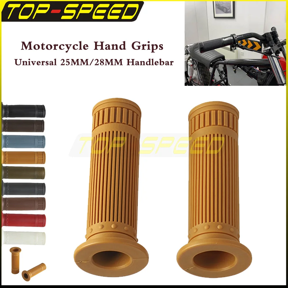 Universal Left&Right Handlebar Hand Grips Motorcycle Accessories Rubber Hand Grips For Suzuki Yamaha Chopper Bobber Cafe Racer