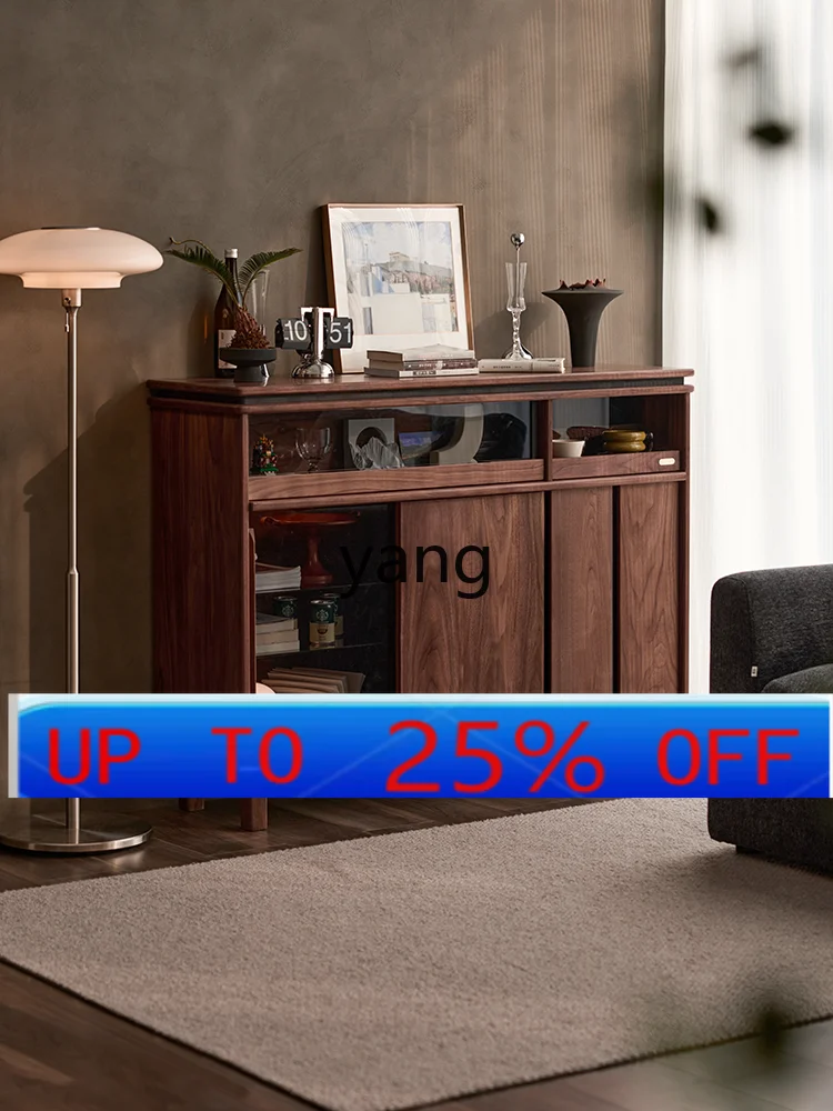 

YJQQ solid wood tea cabinet sofa side cabinet dining side bedroom low bookcase