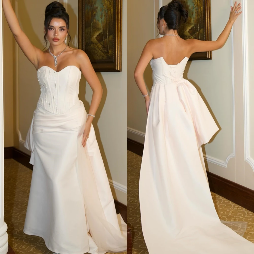 

Customized Exquisite Jersey Sweetheart Evening Dress Simple Mermaid Prom Dresses Sparkly Sweep Train Special Occasion Gowns