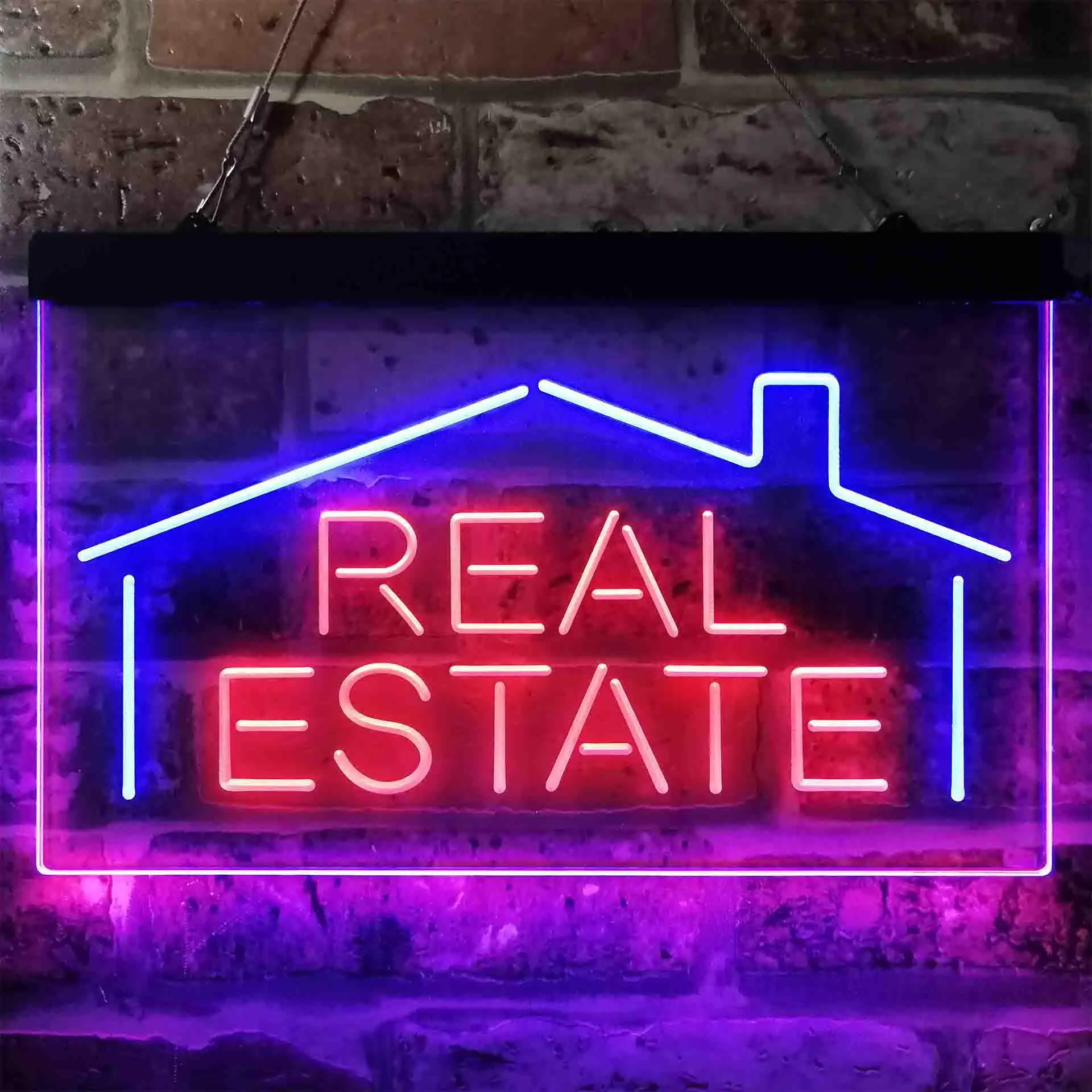 Real Estate Agent Dual Color Led Neon Sign st6-i3839
