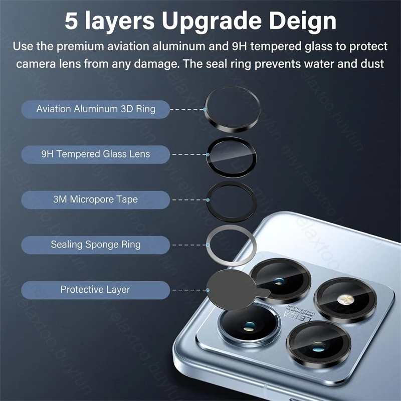 Aluminum Alloy Camera Protector Cap For Xiaomi 14T Pro 5G Metal Ring Lens Glass On Xiaomi14T T14 Redmi Note14 Note 14 Pro 5G 4G