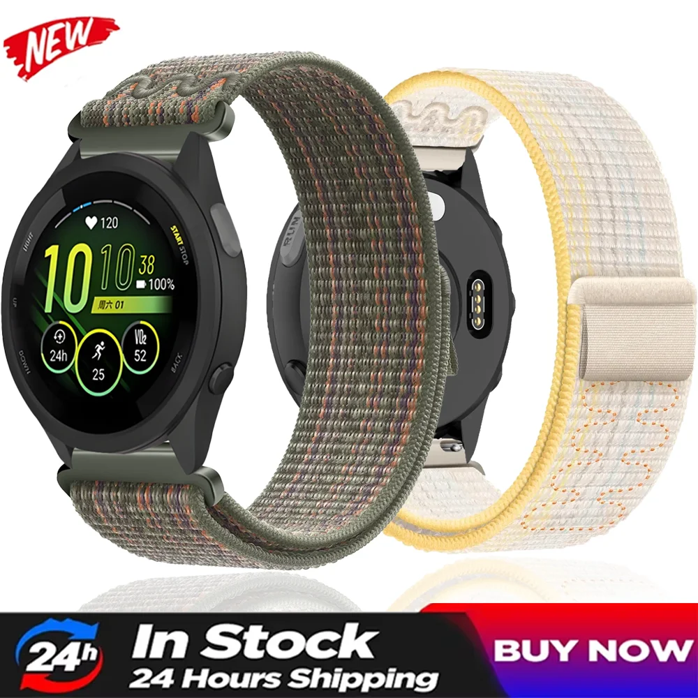 22 مللي متر 20 مللي متر النايلون حلقة الفرقة ل Garmin Forerunner 965 265 165 55 970 570 تنفس حزام سوار Garmin Venu 3 2 Vivoactive 6 5