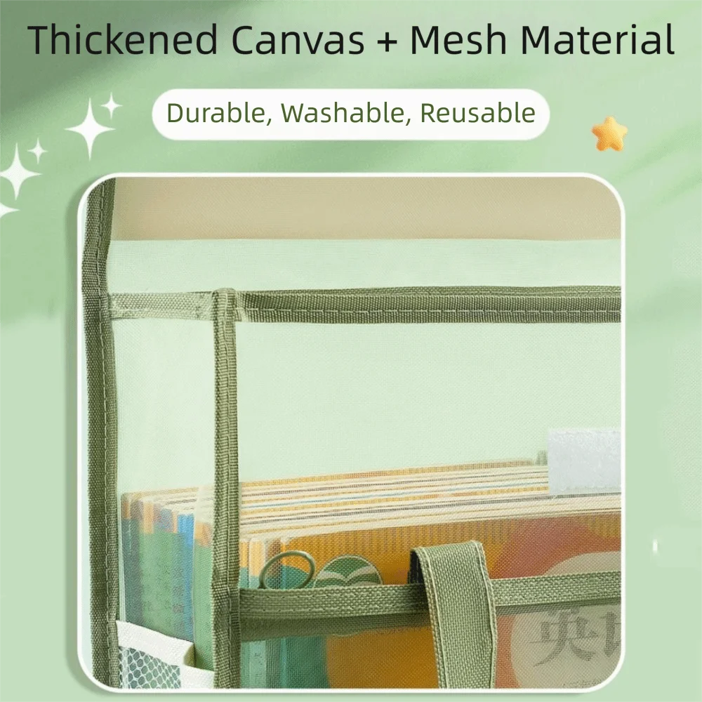 

Thickened Material Mesh Hand Book Bag Large Capacity Double Layer Textbook Storage Bag Mesh Design Portable Handle