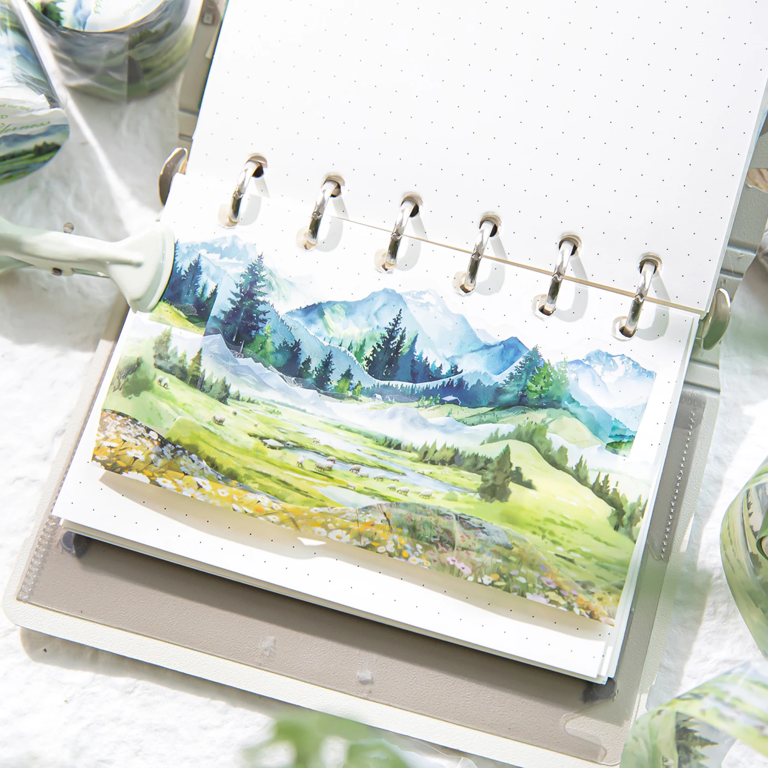 30mm * 2m/roll vintage Ins mountain plain island scenery PET stickers creative decoration DIY handmade scrapbook masking tape