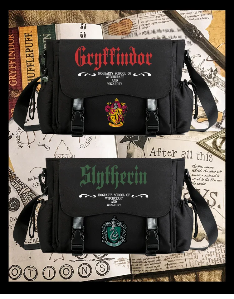 Harryy Potter Film and Television Peripherals Crossbody Backpacks for Men and Women StudentGryffindor Slytherin Computer Bags