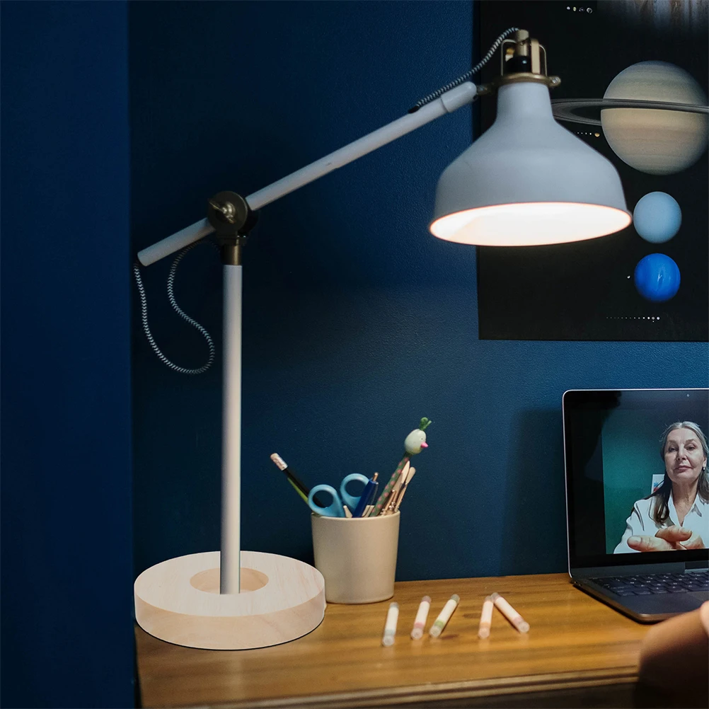 

2pcs Wooden Table Base Round Diy Wood Stand For Night Lamp Display Light Parts Small Bedside Lamp Base Rustic Wood Vase