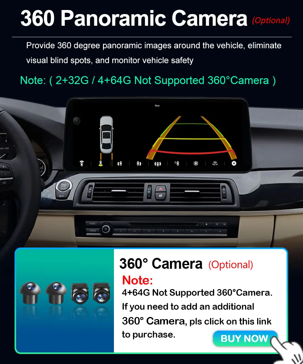 Android 16 Kabelloses Carplay Autoradio Multimedia-Player für BMW 5er F10 F11 2010 - 2017 CIC NBT System QLED Bildschirm GPS WLAN – Detail 18