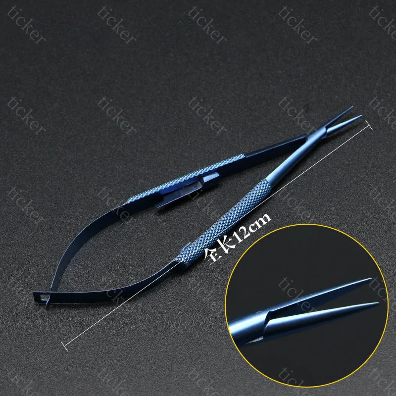 Castroviejo Needle Holders with lock Straight Curved Tip tweezer Clip forceps Titanium eyelid tools