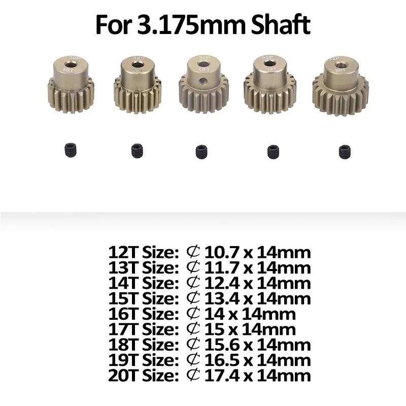 Melampaui hobi 32P Metal Pinion Motor Gear M0.8 32DP 5mm/3.175mm Shaft untuk 1/8 1/10 1/12 1/14 RC mobil Wltoys Traxxas Tamiya HSP