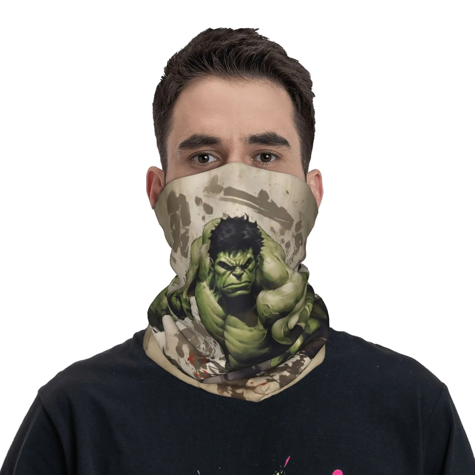 Scaldacollo invernale personalizzato Vintage Hulk Donna Uomo Escursionismo Ciclismo Sciarpa a tubo Moda Film Bandana per il viso Ghetta