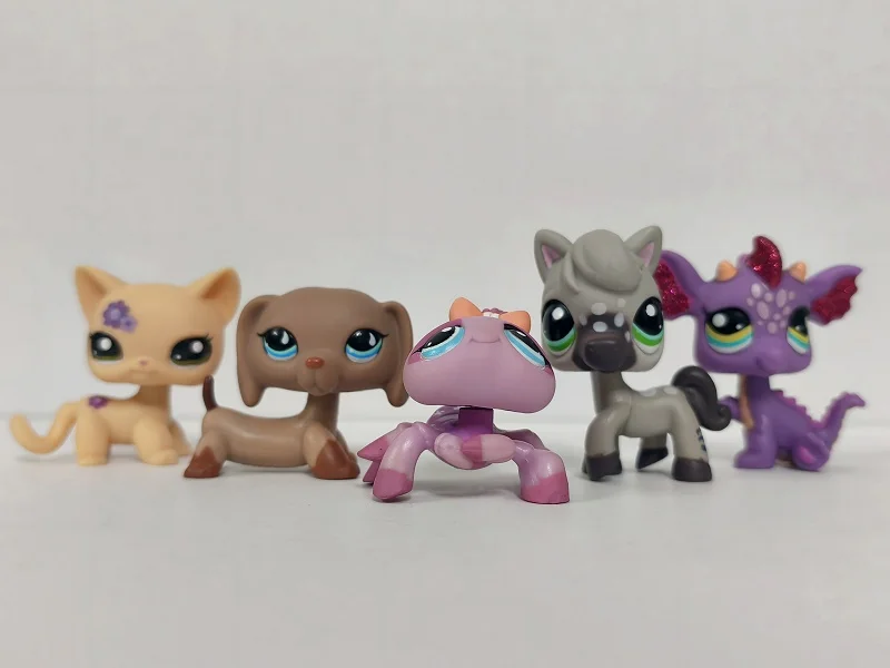 5 шт./лот LPS фигурка кошки, лошади, паука # 1962 # Мини-автомагазин 518, детская игрушка