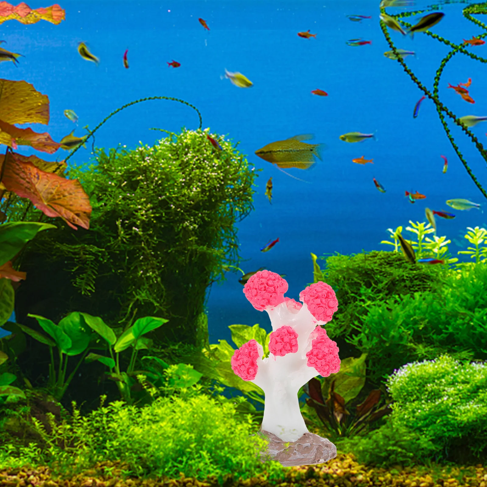 

Fish Tank Coral Artificial Decoration Resin Sculpture Pink Aquarium Reef Decorations