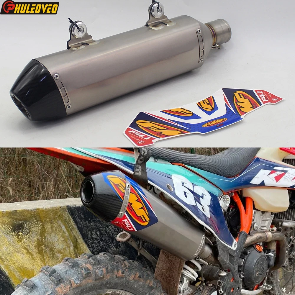 Titanium Alloy for KTM 250 350 450 500 SXF Motorcycle Exhaust Escape Muffler Carbon Tip for KTM SX-F 250 350 450 500 2010-2023