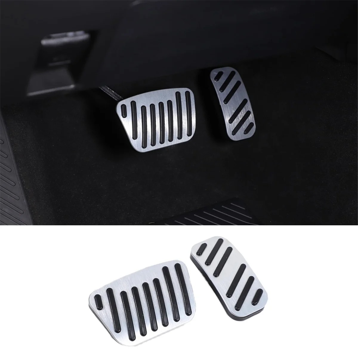 Cubierta del pedal del acelerador de gas del pedal de freno del coche para Land Cruiser 250 Prado LC250 2024 Accesorios Acero inoxidable,A