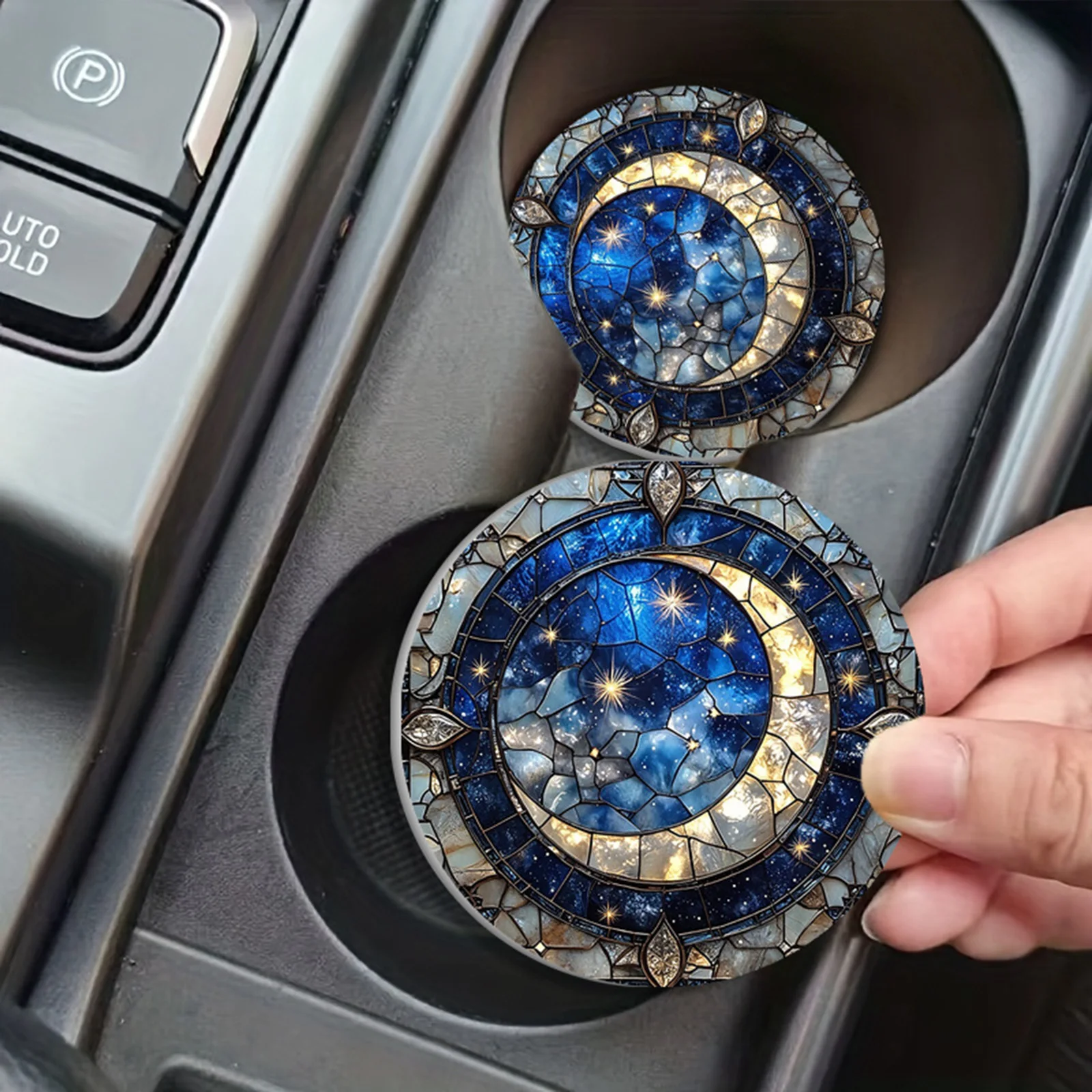 2 Pack Car Cup Holder Coasters Car Accessories Interior Decor Car Coasters Automotive Cup Holder Coasters for Women Men