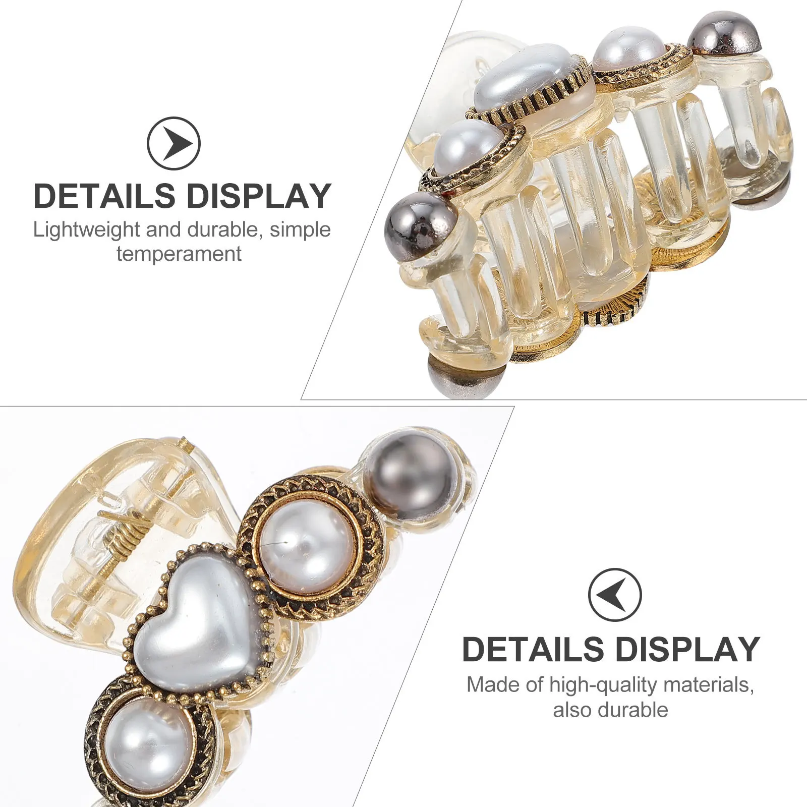

2Pcs Pearl Hair Clasp Vintage Elegant Decorative Hair Catch Barrettes Party Wedding Date Accessories Vintage Hairpin