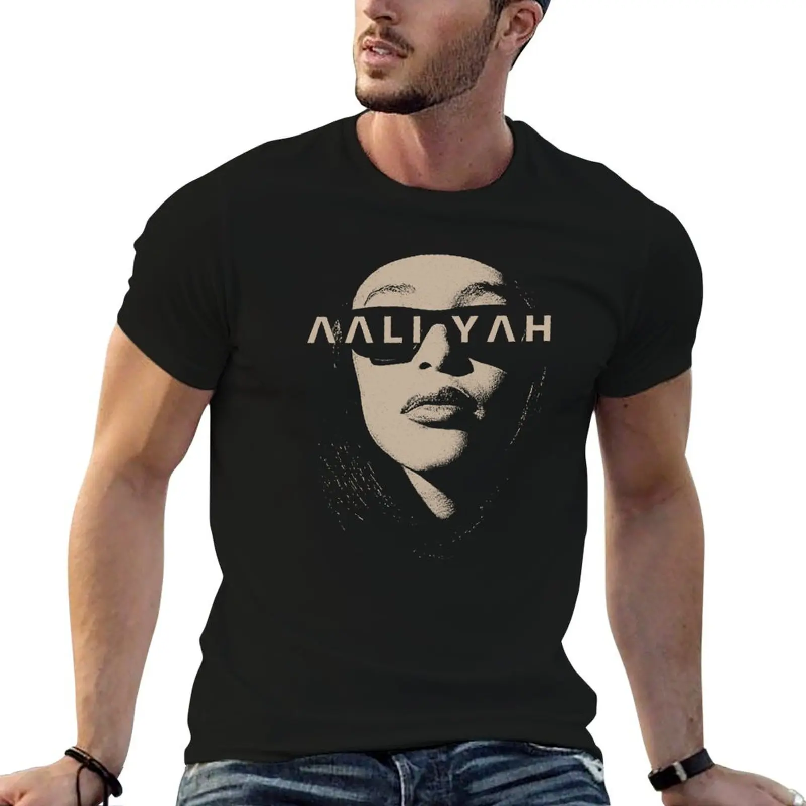 

Aaliyah Sunglasses T-Shirt cotton t shirts high quality anime tshirt man t shirts for men T-Shirt