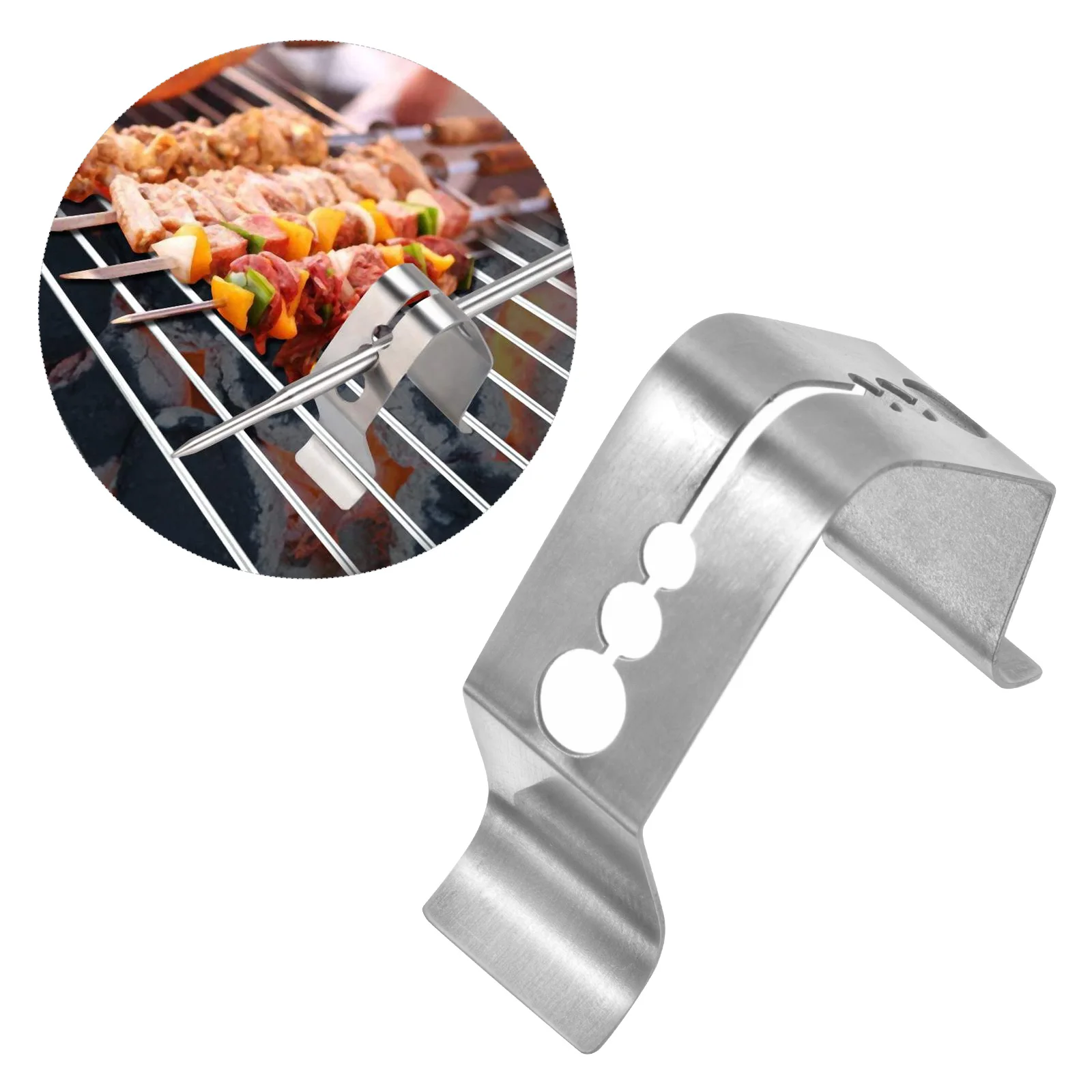 

Stainless Steel Thermometer Clips Temperature Probe Holder Kitchen Grill Meat Clamps Baking Support Easy Waterproof Home