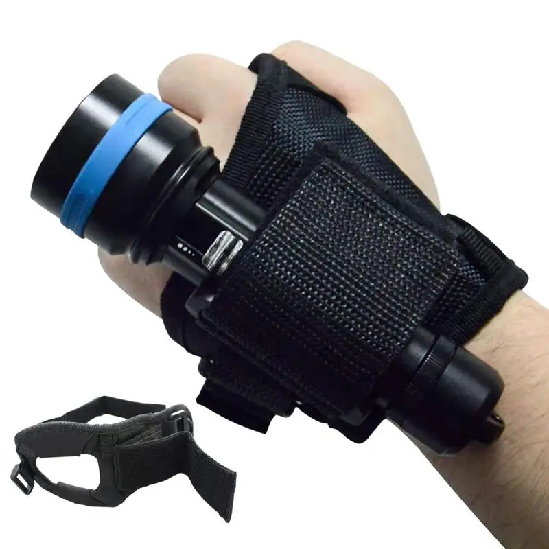 Flashlight Wristband Adjustable Compact Diving Torch Arm Mount Holder Flashlight Gloves Electric Torch Holder Hand Arm For