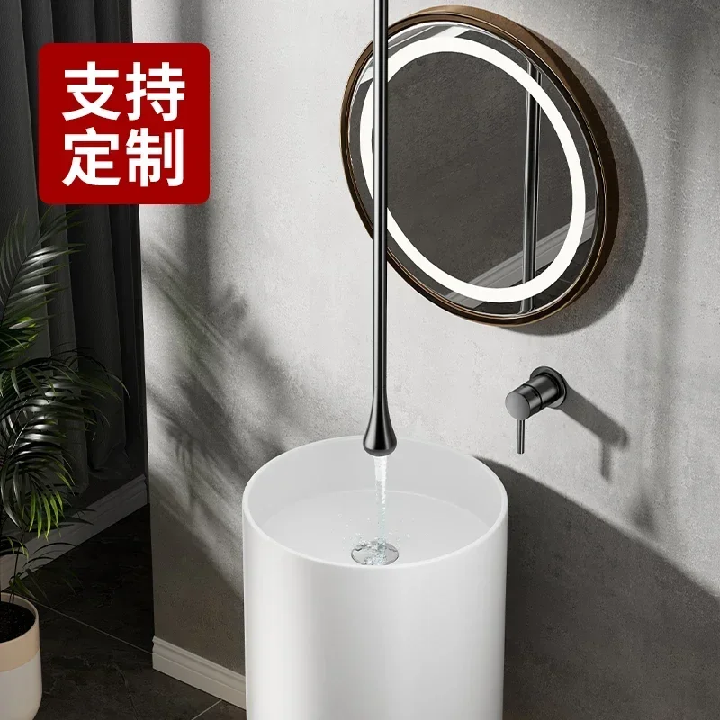 NNCeiling Ceiling Basin Faucet Induction New Internet Celebrity Into The Wall Concealed All Copper Water Drop Hot And Cold Fauce