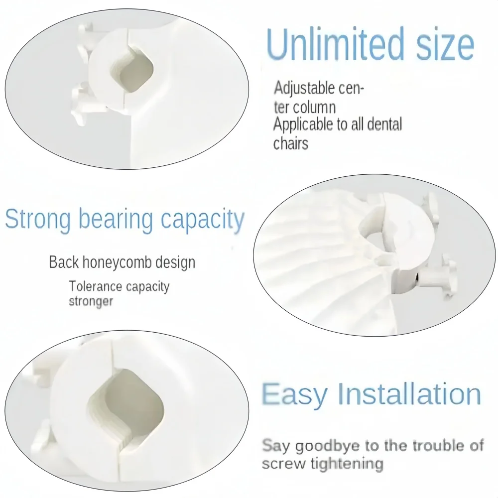 Suporte para bandeja de raspador de cadeira dentária - 360 °   Prateleira pós-montada giratória para organizar instrumentos e acessórios odontológicos