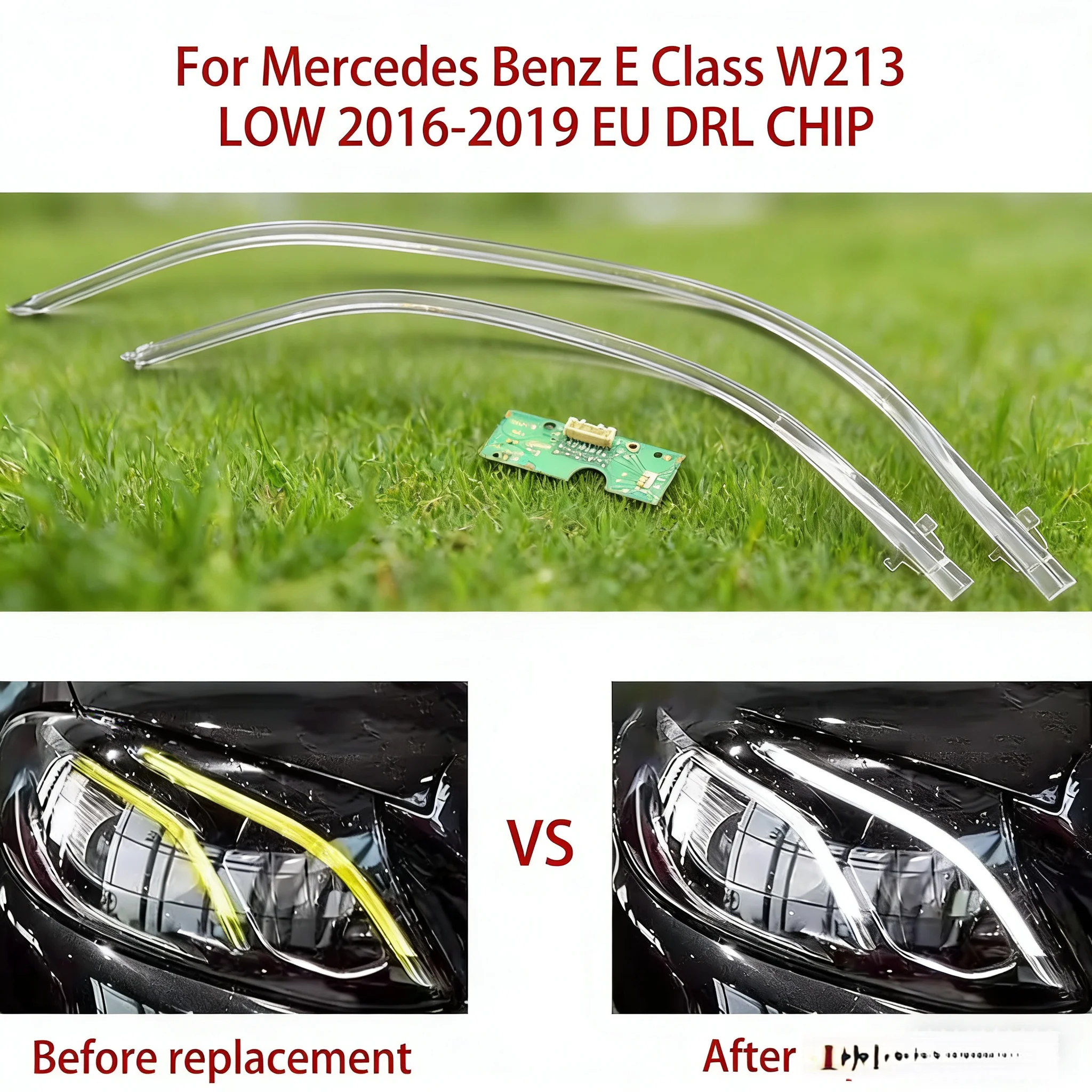 Solve The Yellowing Not Brightness For Mercedes-Benz E-Class W213 2016-2019 European Ballast Angel Eye Car DRL CHIP White Light