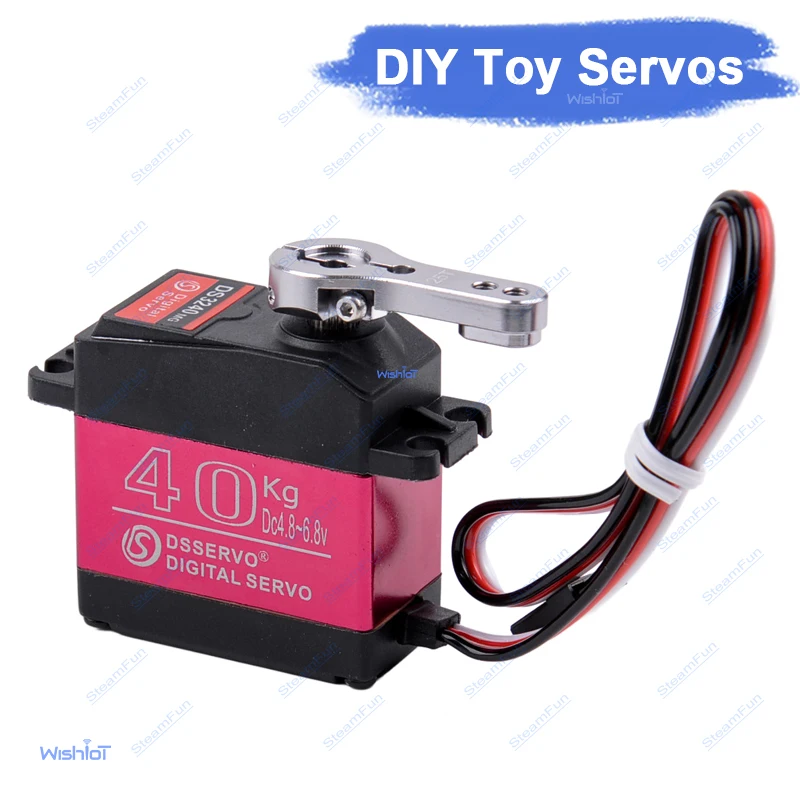 Digital Servos 40KG 6V Large Torque Waterproof 25T Servo Arm for 1/8 1/10 1/12 Scale RC Car 180 270 Degree Rotation DS3240