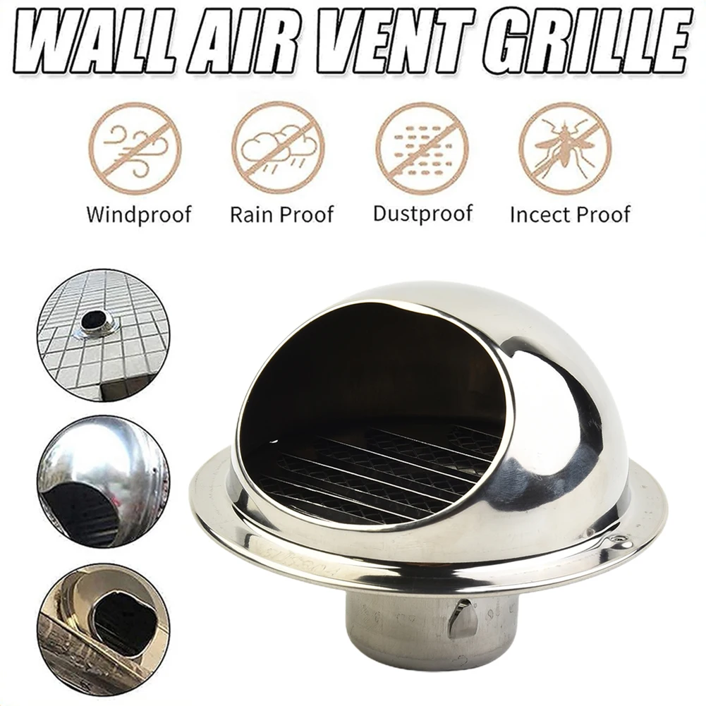 ใหม่ที่มีประโยชน์ Tumble Dryer Vent ท่อ/ท่อ Air Vent Grille รอบ Vent Outlet ป้องกันการรั่วไหลไอเสียพัดลม 50mm Bull Nose Wall Vent