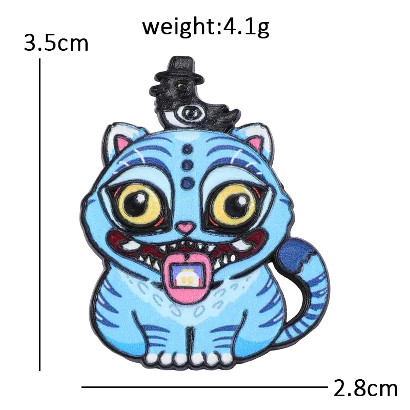 AniPins Funny Witch Animal Pins 3-design Metal Enamel Cute Cartoon Tiger Bird Beast Brooch Pin On Clothes Backpack Lapel Badge view 5