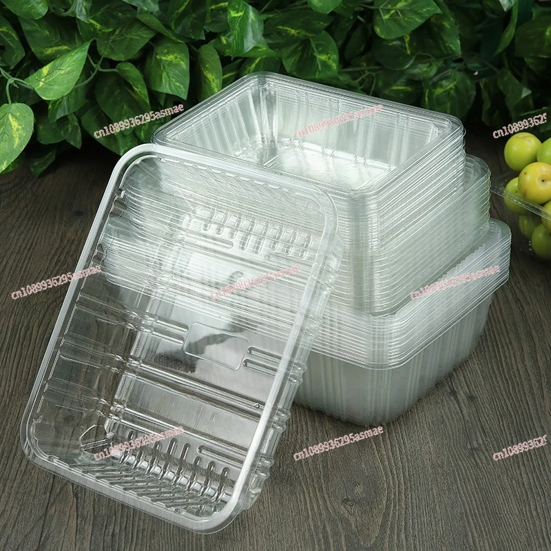 صندوق تعبئة فواكه غير مغطى للاستعمال مرة واحدة، صندوق فراولة، صندوق تغليف بلاستيكي شفاف #3