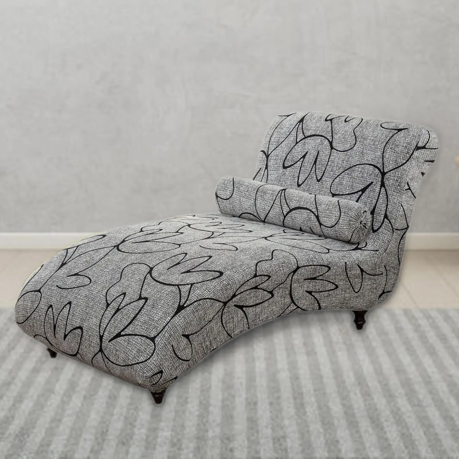 Stretch Chaise Lounge Cover Living Room Bedroom Printing Pattern Armless Chaise Slipcover for Chaise Lounge Machine Washable