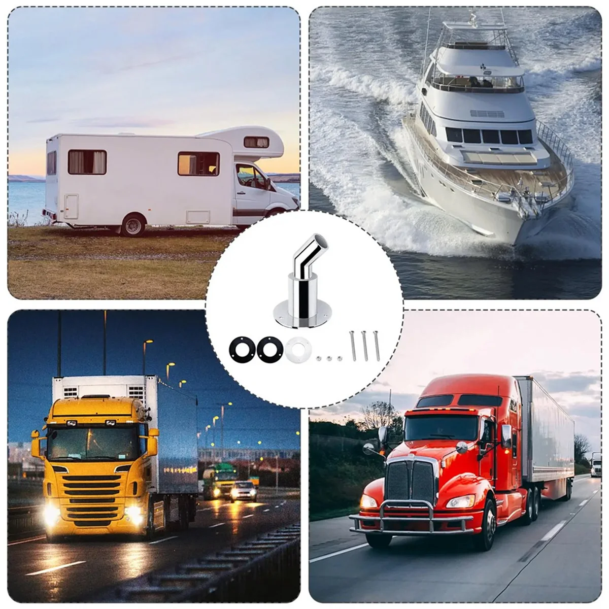 QUAI-ITStainless Steel 316 من خلال بدن العادم المناسب أنبوب الأنابيب المقبس أجزاء الأجهزة لشاحنة السيارات البحرية