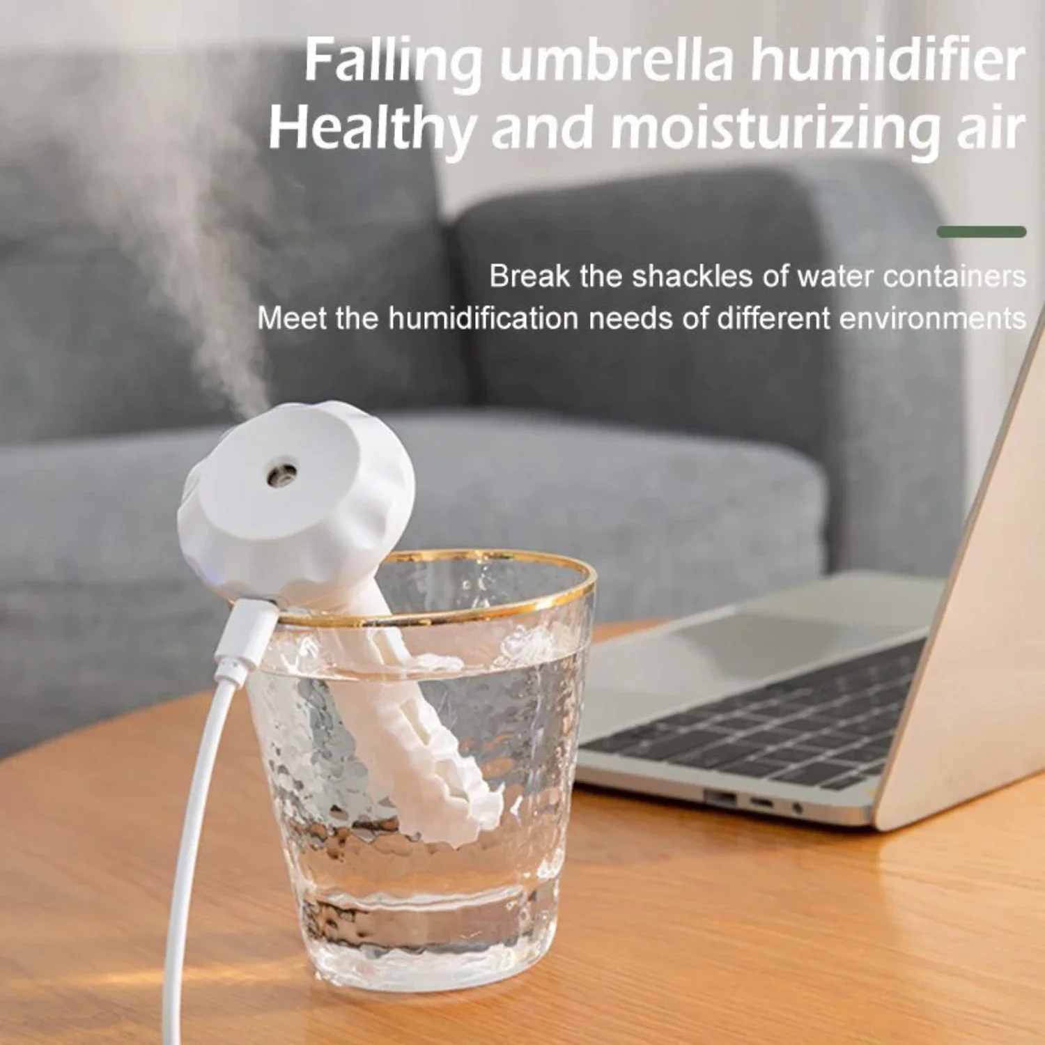 Efficient, Powerful Mini Rechargeable Humidifier for Small Spaces providing Instant Relief and Effortless Moisture for Dry Skin.