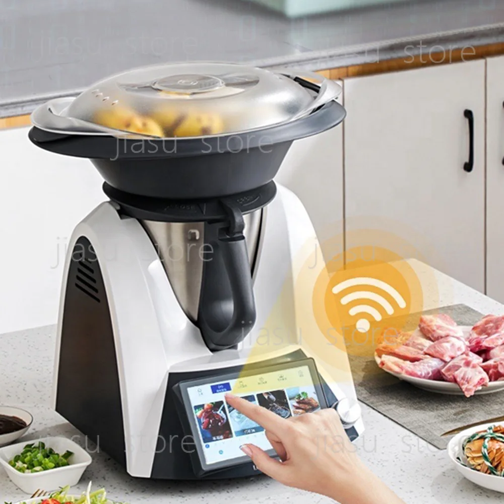 Multifunctional Cooking Robot, Vegetable Meat Cutter Food Processor for Cutting Stir‑Frying Kitchen Food Preparation