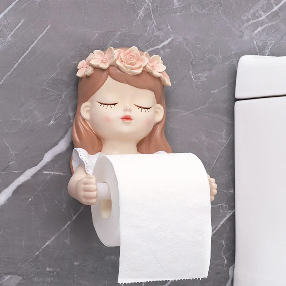 Fairy Girls Toilet Paper Holder Tissue Roll Holders Wall Mount Toilet Paper Roll Dispenser Bathroom Holder for Kitchen Washroom