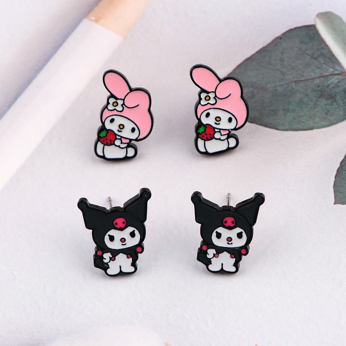 Anime Cute Things Earring For Women Cartoon Rabbit Stud Earrings Fashion Trendy Accessories Children Jewelry Girls Gift