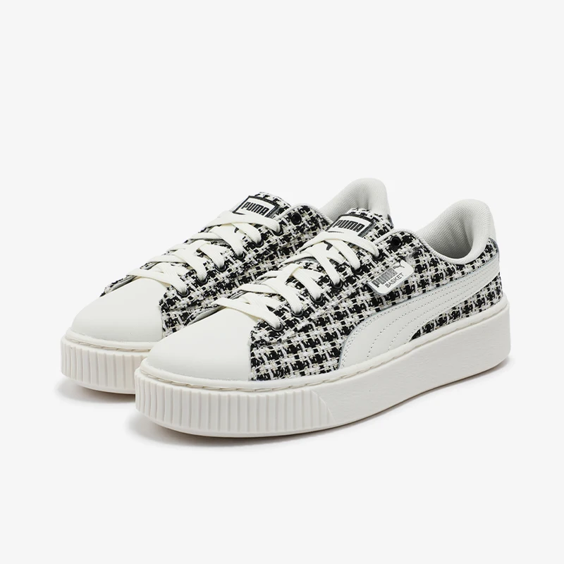 

Puma genuine BASKET PLATFORM TWEED women's retro and fashionable thick soled sponge cake shoes 400830-01