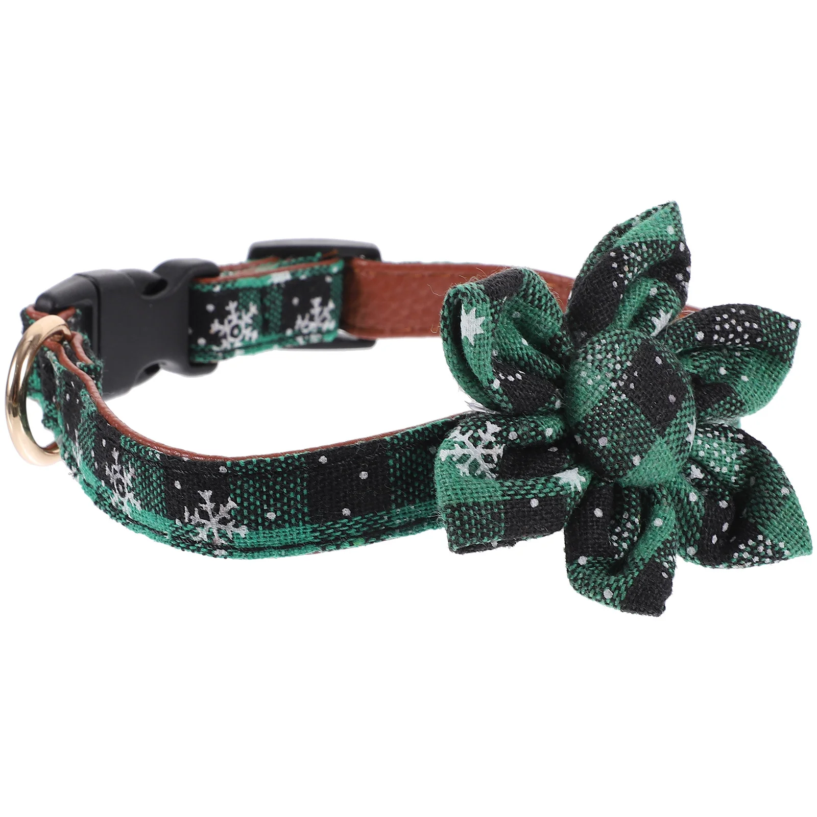 

SUPVOX Adjustable Dog Collar for Medium Puppies Plaid Pet Neck Bow Cloth Cat Kitten Small Calming Green Christmas Flower