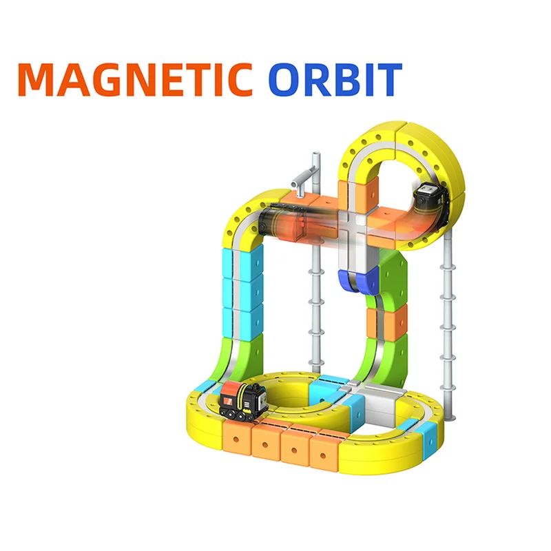 Diy Magnetic Car Racing Set 2025 Montessori Motorized Train Gravity Maze Educational Toy For Kids Play Vehicles Railtrack Gift