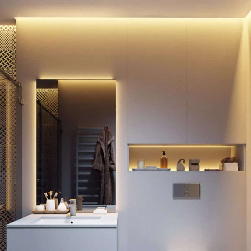 Silver Led Aluminum Bar Strip Ceiling Curtain Kitchen Cabinet Surface Mounted Channel Strip Profile