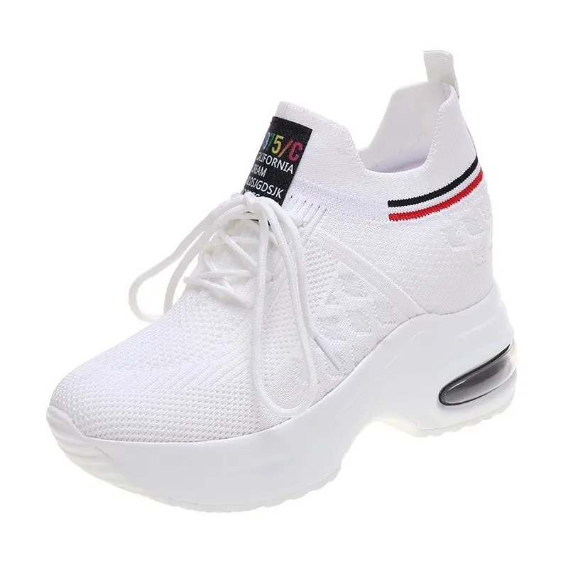 Womens PU Fabric Retro Lace-Up Sneakers Women\'s Heels Summer Autumn Fashion Designer Tennis Female Breathable Shoes