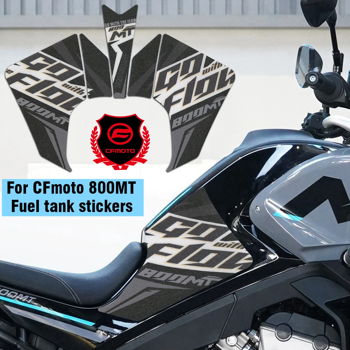 

For CFMOTO 800MT Fuel Tank Stickers Frosted Scratchproof Decal Gas Sidebar Protect Sticker CFMoto 800 mt Accessories
