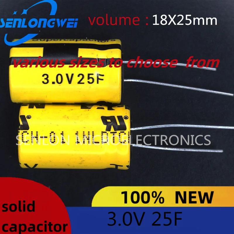 NEW 3.0V 25F TV supercapacitorsCylindrical cells volume 16x28mm TV1625-3R0256-R farah capacitance Low ESR high power density