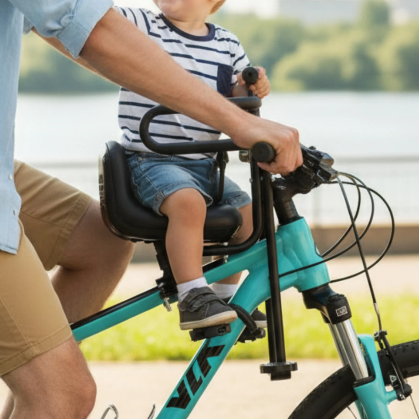 Child Bike Seat with Guard Rail Padded Child Bike Seat with Guardrail Safety Soft for Toddlers, City Commuting
